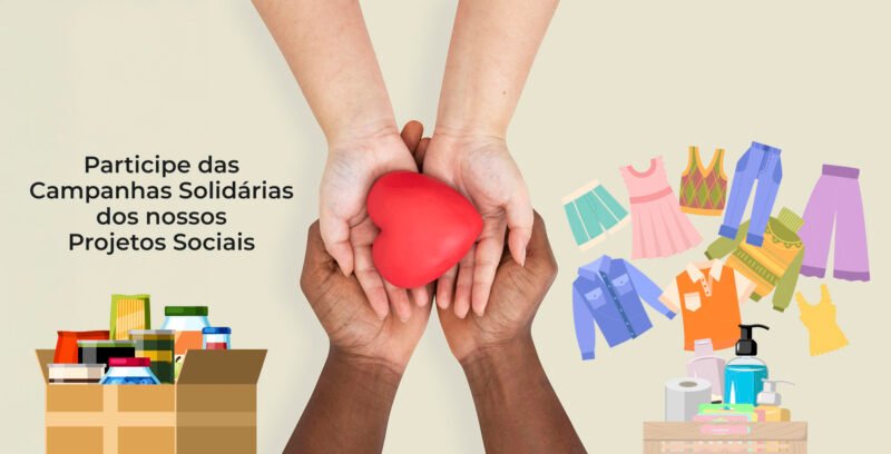 Colabore doando alimentos não perecíveis, itens de higiene pessoal ou roupas.